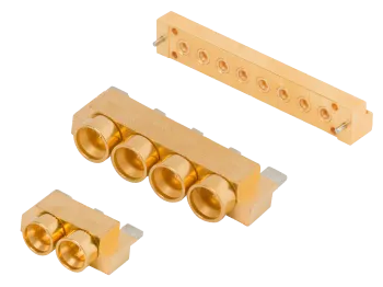 Multiport surface and edge mount board connectors